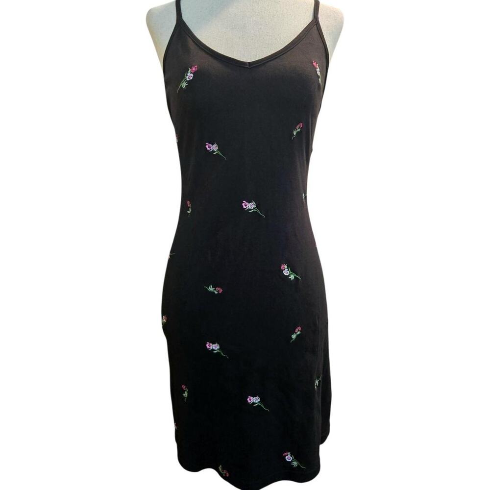 Y2k black mini slip dress